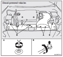 2. Remove the entire socket and bulb assembly (E) by turning it anticlockwise.