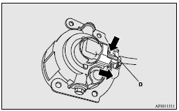 5. Remove the bulb assembly (E) by turning it anticlockwise.