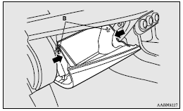 4. Remove the glove box fastener, and then remove the glove box.