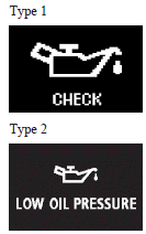 If the engine oil pressure drops while the engine is running, the warning display