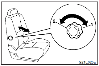 A lumbar support adjustment is located in the seatback of the driver’s seat.