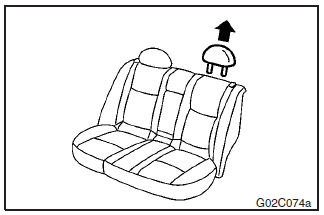1. Remove the rear shelf panel and rear head restraints. Refer to the description