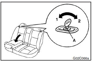 The anti-theft lock is located on the top of the rear seatback. The cylinder