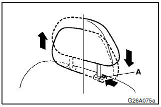 To remove the head restraints, lift the head restraint with the height adjusting