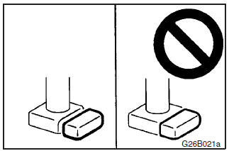 Confirm that the height adjusting knobs (A) are correctly adjusted as shown in