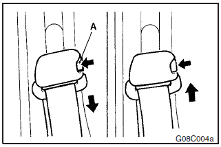 The seat belt anchor height can be adjusted. Move the seat belt anchor up or