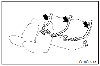 The 3-point type seat belts at the seat positions above can be converted from