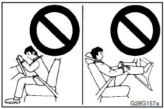 (5) Do not sit on the edge of the seat, or lean head or chest close to