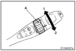 On vehicles with the variable intermittent type (Type 2), the intermittent intervals