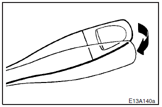 The washer fluid will be sprayed onto the windscreen by pulling the lever towards