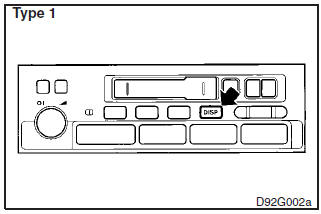 Every time the “DISP” button is pressed lightly (less than 2 seconds), the display