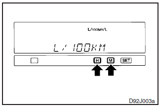 3. If the km unit was selected in step 2, the fuel consumption unit must be selected