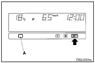 4. Press the “SET” button to determine the setting. The display will return to