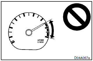 The tachometer indicates the engine speed (r/min). The tachometer can help you