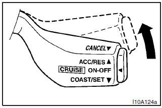 If the vehicle speed remains 40 km/h or higher when the auto–speed control is