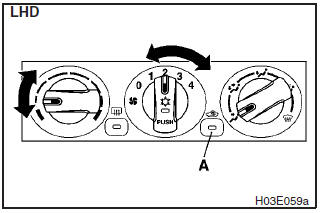 To introduce air into the vehicle during hot weather, set the air selection switch