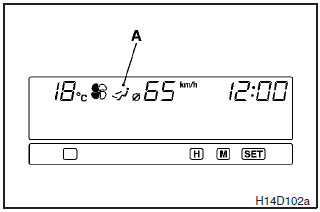 Air flow indicator (A) is displayed in the multi centre display.