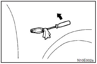 Insert a straight blade (or minus) screwdriver at the edge of the lens, remove