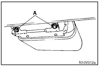 Undo bolts (A), remove the lamp body, and disconnect the connector.