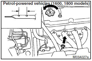 This check must be carried out with the vehicle on a flat level surface with