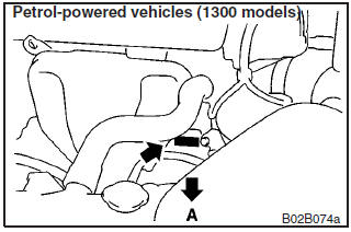 The engine number is stamped on the engine cylinder block as shown in the illustration.