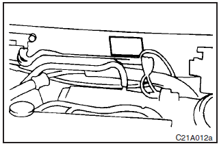 The vehicle information code plate is riveted as shown in the illustration.