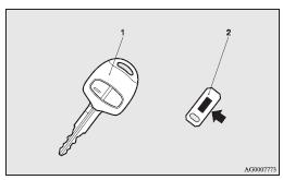 1- Keyless entry key (with electronic immobilizer)