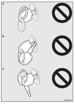 • If you lose one of them, contact your MITSUBISHI MOTORS Authorized Service