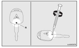 2. With the MITSUBISHI mark facing you, insert the cloth covered tip of a straight