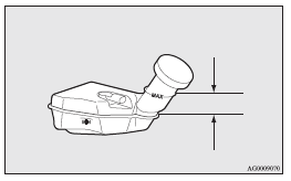 The fluid level is monitored by a float. When the fluid level falls below the