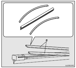 4. Insert the wiper blade into the arm, starting with the opposite end of the