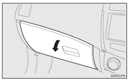 2. Move the rod (A) on the left side of the glove box to the left side of the
