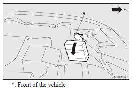 2. When replacing the bulb on the right side of the vehicle in the case of diesel-powered