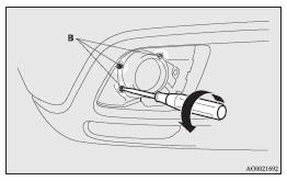 3. Turn the bulb (C) anticlockwise to remove it.