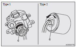 4. While holding down the tab (D), pull out the socket (E).