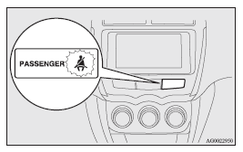 The lamp comes on when a person sits on the front passenger seat but does not