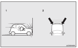 1- Head-on collision with a solid wall at a speed of approximately 25 km/h (16