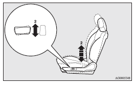 2- To move the rear of the seat up and down