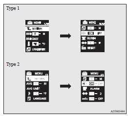 3. Press and hold the multi-information meter switch for about 2 seconds or more