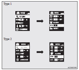 3. Press and hold the multi-information meter switch for about 2 seconds or more