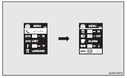 3. Press and hold the multi-information meter switch for about 2 seconds or more