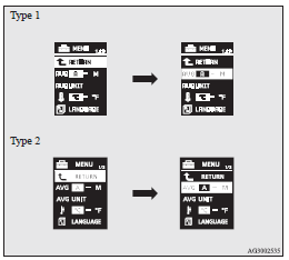 3. Press and hold the multi-information meter switch for about 2 seconds or more