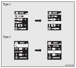 3. Press and hold the multi-information meter switch for about 2 seconds or more