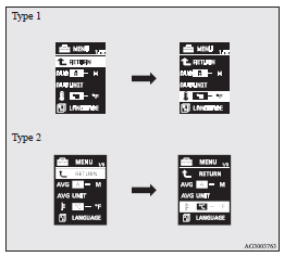 3. Press and hold the multi-information meter switch for about 2 seconds or more