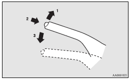 1- Firmly depress and hold the brake pedal, then pull the lever up slightly.