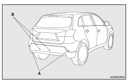 Reversing sensor system detection areas