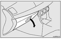 2. Move the rod (A) on the left side of the glove box to the left side of the