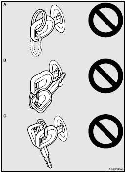 ► If you lose your key, contact your MITSUBISHI MOTORS Authorized Service Point