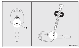 3. With the MITSUBISHI mark facing you, insert the clothcovered tip of a straight