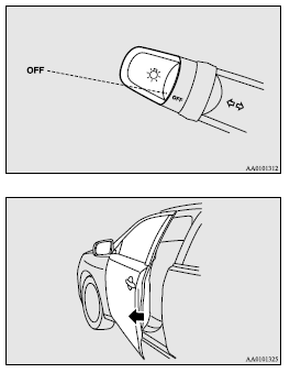 3. Pull the windscreen wiper and washer switch towards you and hold it there.